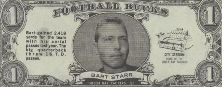Topps Football Bucks 1962 Bart Starr #2