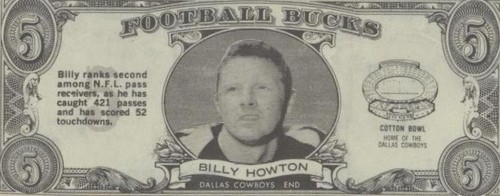 1962 Topps Football Bucks Billy Howton #21