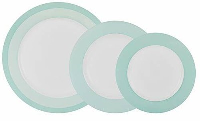 18-pc Luminarc Dinnerware Plates Set Unbreakable Shockproof Tempered Glass Green