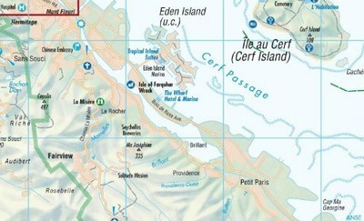 Map of The Seychelles (Islands) Laminated & Folded, by Borch Maps