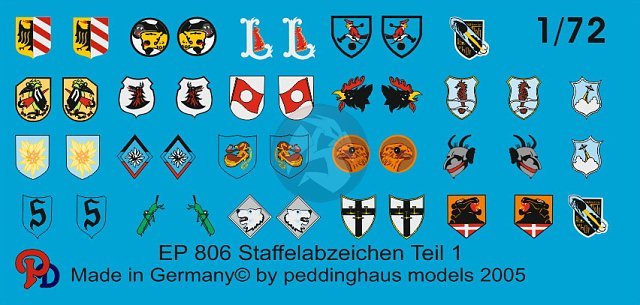 Peddinghaus 1/72 German Luftwaffe Staffel (Squadron) Markings WWII