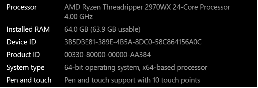 AMD Ryzen TREADRIPPER 2970WX, Motherboard, Memory, and Cooler