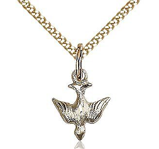 Holy Spirit gold filled medal with 18" gold filled chain