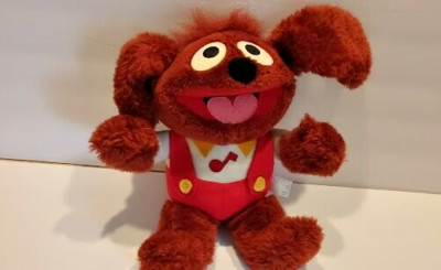 Muppet Babies Rowlf Stuffed Plush Dog Pianist Note Shirt Hasbro 1985 Jim Henson
