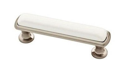 (5 Pack) 3 inch Modern Elegant Ceramic Pull Satin Nickel
