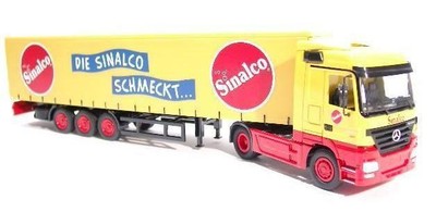 NZG 555-01 Mercedes Actros w/Curtainside Trailer Sinalco Die-cast 1/50 MIB
