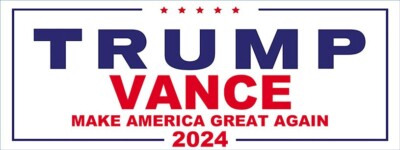 3x9 inch Trump Vance 2024 Make America Great Bumper Sticker (MAGA JD VP decal)