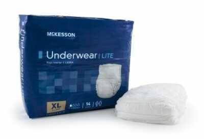 McKesson Classic Adult Underwear, Pull On, X-Large, Light Absorbency, Bag of 14