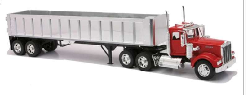 ダイキャストプロモーション　Kenworth W900 Kenworth W900 Semi Truck with Frameless Dump Trailer New Ray