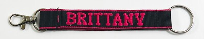 BRITTANY Personalized Keychain Pink / Black