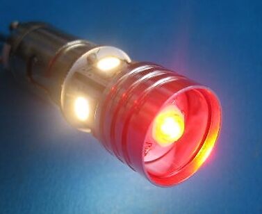 6V LED stop/tail bulb Positive earth BAY15d 6 Volt, suits most old British Bikes