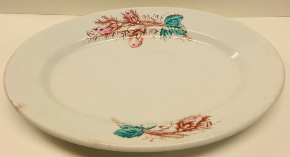 Steubenville Pottery Oval Platter Antique Moss Rose Ironstone Serving Plate SP