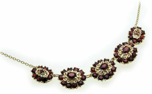 Collier En Or 333/8 Carats Avec Grenat - Pour Femmes, Neuf Avec étiquettes, Allemagne