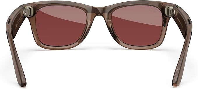 Pre-owned Ray Ban Ray-ban Meta Wayfarer, Warm Stone / Transitions Watermelon Red 2024 Color