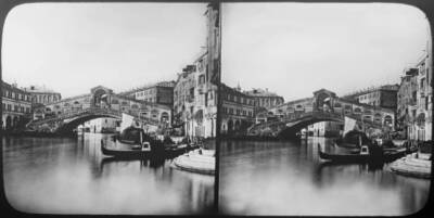 The Rialto Bridge Spanning Grand Canal Venice Italy 1875 Connectin- Old Photo
