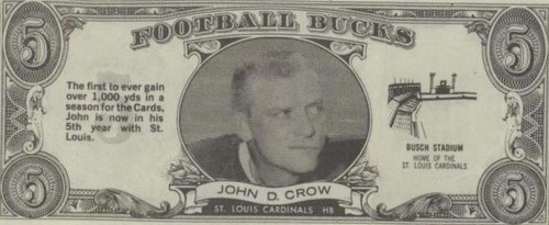 1962 Topps Football Bucks John David Crow #6
