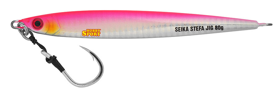 SLOW PITCH STEFA JIG 80 GR COLORE 01 PINK SILVER SEIKA TUBERTINI MARE BARCA