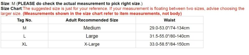 Sissy Size Chart