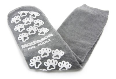 Slipper Socks McKesson Terries Adult 2 X-Large Gray Above the Ankle 1 Pair