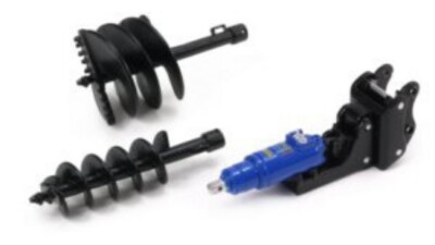 GAZ EVANS GF75 Augertorque 65000 Attachment with 2 Augers Set Die-cast 1/50 MIB