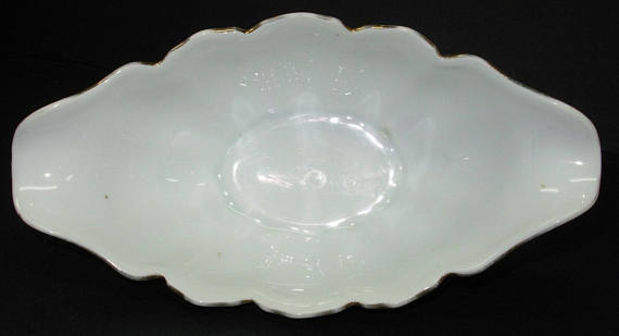 Antique H&C China Gravy Sauce Boat Bavaria Porcelain Leaf Garland Wreath Pattern