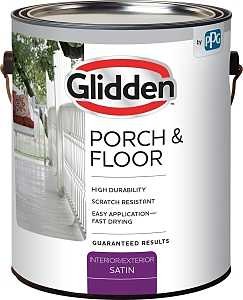 Glidden PF7010N-01 Porch and Floor Paint, Pastel Base/White, Satin, 1 gal