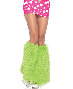 Christmas Green Monster Accessories Set Women\'s Santa Hat Fuzzy Leg Warmers 5 Pcs Christmas Green Monster Santa Costume Accessories for  main image 4