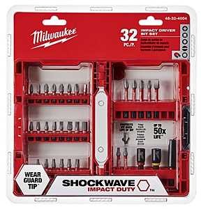 Milwaukee 48-32-4004 Drive Bit Set, 32-Piece, Heavy-Duty, Steel