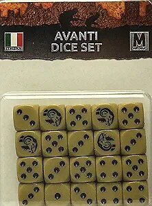 Итальянский набор кубиков Avanti для игры в Flames of War 20 x D6 IT900 14 мм