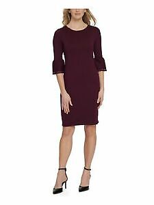 

Dkny Женское фиолетовое платье с рукавами 3/4, фиолетовое, маленькое, Фиолетовый