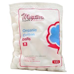 Maxim Hygiene Organic Cotton Balls  100 count