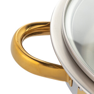 5QT 4 Packs Chafing Dish Buffet Set Stainless Steel with Glass Lid & Lid Holder