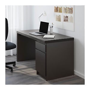 Ikea Malm Desk Black Brown 140x65cm In Kempston Bedfordshire