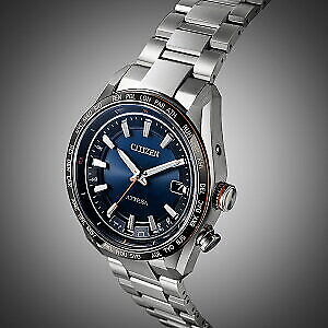 Pre-owned Citizen Attesa Cb0287-68l Navy Eco-drive Men's Watch In Box
