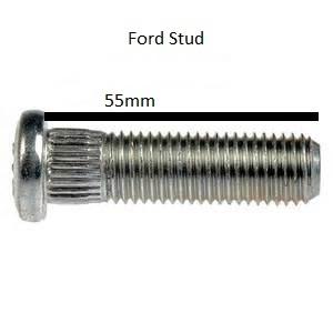 20x Ford Extended Wheel Stud 55mm, M12x1.5 13mm Spline Fiesta ST RS Focus Mondeo