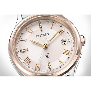 Pre-owned Citizen Xc Hikari Collection Es9496-64w Beige Titanium Women's Watch In Box