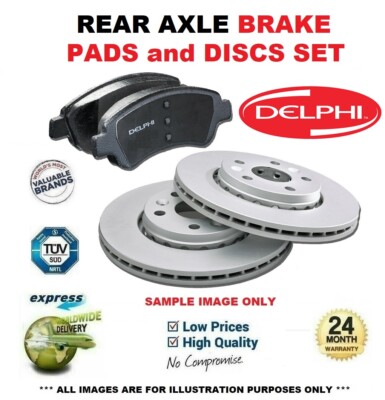 Delphi Rear Axle BRAKE DISCS + PADS for VAUXHALL INSIGNIA Est 2.0 CDTI 2012-2016