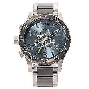 Pre-owned Nixon 51-30 Chrono Quartz Men's Chrono Watch A083-2304 Gunmetal/aqua Sunray