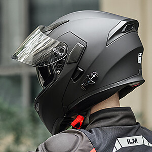 ILM Bluetooth Motorcycle Helmet Flip up Modular Dual Visor Intercom FM DOT 902BT