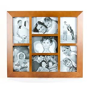 Malden Berkeley Beveled Edge Wood Collage Picture Frame, 7 Opening, 7-4x6,