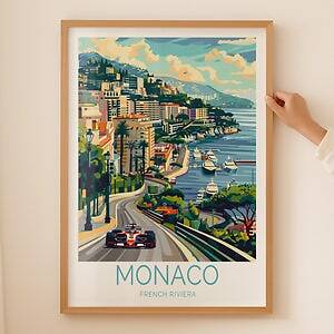 Monaco Travel Print - Custom French Riviera Wall Art, Home Decor & Gifts