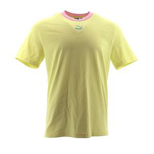 Мужская классическая футболка Ringer от Puma Yellow Pear/Cloud Pink/Angel Blue