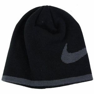 Nike Beanie Unisex Adult One Size Knit Sportswear Futura Logo Cuffed Black  | eBay