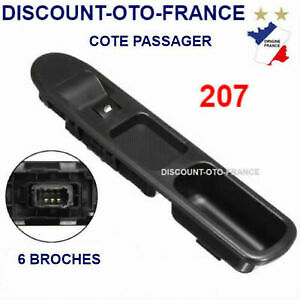 bouton commande platine interrupteur leve vitre peugeot 207 coté passager