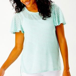 Топ Tommy Bahama Bungalow Stripe Lana, пыльно-бирюзовый, маленький размер