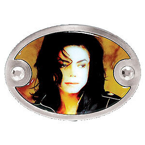 Men's Michael Jackson Sepia Photo Belt Buckle Silver