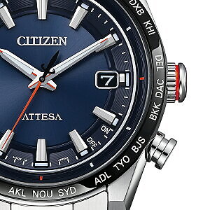 Pre-owned Citizen Attesa Cb0287-68l Navy Eco-drive Men's Watch In Box