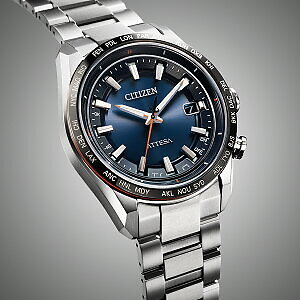 Pre-owned Citizen Attesa Cb0287-68l Navy Eco-drive Men's Watch In Box