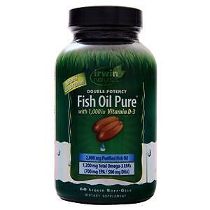 Irwin Naturals Fish Oil Pure (Double-Potency) Natural Citrus 60 sgels
