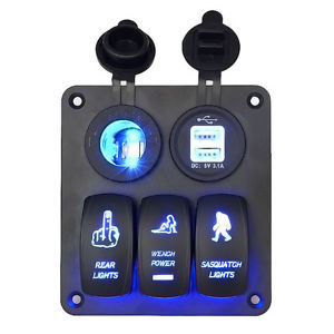 6 de la pista el interruptor basculante Panel con el voltímetro digital cargador